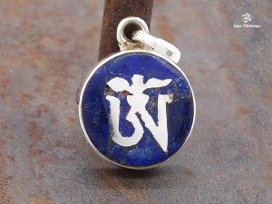 PA383 Pendentif Argent Massif Om