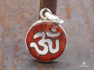 PA382 Pendentif Argent Massif Om
