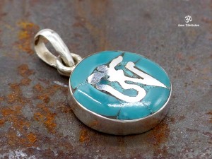PA380 Pendentif Argent Massif Om