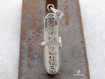 PA388 Pendentif Argent Massif Ghau Mantra Tibétain