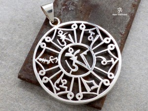 PA287 Pendentif Argent Massif Mantra Om