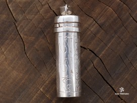 PA392 Pendentif Argent Massif Ghau Om Roue de la Loi