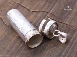 PA392 Pendentif Argent Massif Ghau Om Roue de la Loi