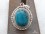 PA269 Pendentif Tibétain Argent Massif Turquoise