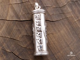 PA323 Pendentif Argent Massif Mantra Tibétain Mandala