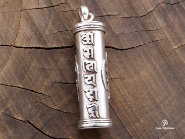 PA323 Pendentif Argent Massif Mantra Tibétain Mandala