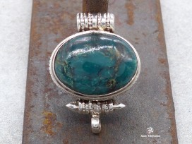 PA324 Pendentif Argent Massif Ghau Turquoise