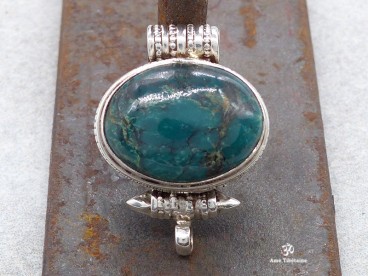 PA324 Pendentif Argent Massif Ghau Turquoise