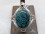 PA367 Pendentif Tibétain Argent Massif Turquoise