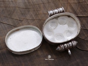 PA265 Pendentif Argent Massif Ghau Mantra Tibétain Om Mani Padme Hum