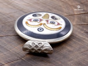 PD82 Pendentif Yeux de Bouddha Om Noeud Sans Fin