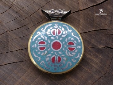 PD86 Pendentif Tibétain Dorje Yeux de Bouddha