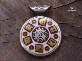 PD25 Pendentif Mantra Noeud Sans Fin Dorje Vajra
