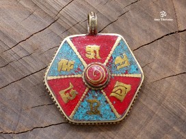 PD40 Pendentif Tibétain Mantra