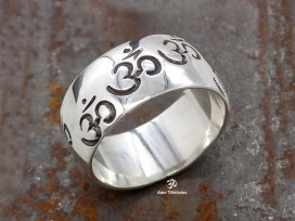 BA215 Bague Argent Massif Om