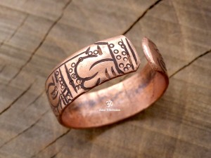 BD97 Bague Tibétaine Cuivre Mantra