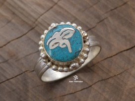 BD57 Bague Tibétaine Yeux de Bouddha. Taille 62