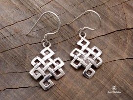 BdOA16 Boucles d’Oreille Argent Massif Nœud Sans Fin