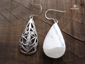 BdOA54 Boucles d’Oreille Tibétaines Argent Massif