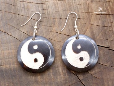 BdOD03 Boucles d’Oreille Tibétaines Yin Yang