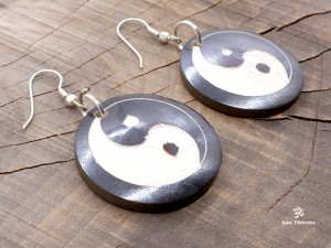 BdOD03 Boucles d’Oreille Tibétaines Yin Yang