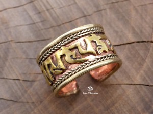 BD62 Bague Mantra Tibétain Om Mani Padme Hum