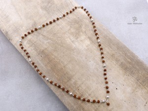 CA08 Collier Tibétain Argent Massif Perle de Rudraksha