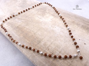 CA08 Collier Tibétain Argent Massif Perle de Rudraksha
