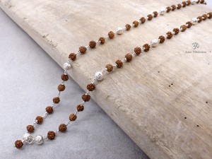 CA08 Collier Tibétain Argent Massif Perle de Rudraksha