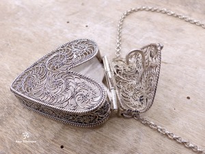 CA11 Collier Tibétain Argent Massif Turquoise Filigranes