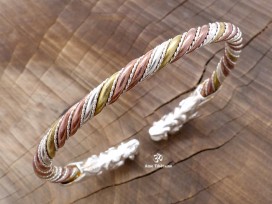 BRA08 Bracelet Dragon 3 Métaux: Argent, Laiton et Cuivre 
