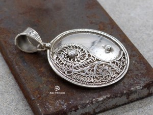 PA169 Pendentif Argent Massif Yin Yang