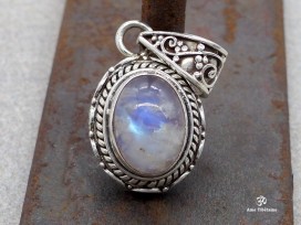 PA429 Pendentif Argent Massif Pierre de Lune