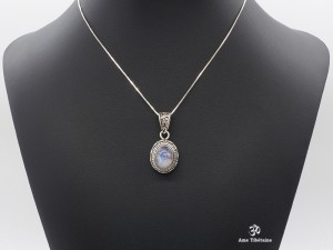 PA429 Pendentif Argent Massif Pierre de Lune