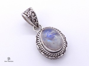 PA429 Pendentif Argent Massif Pierre de Lune