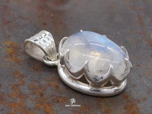 PA429 Pendentif Argent Massif Pierre de Lune