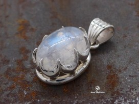 PA429 Pendentif Argent Massif Pierre de Lune