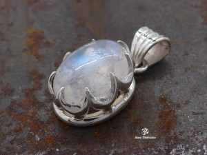 PA429 Pendentif Argent Massif Pierre de Lune