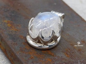 PA429 Pendentif Argent Massif Pierre de Lune