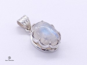 PA429 Pendentif Argent Massif Pierre de Lune