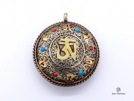 PD07 Pendentif Tibétain Om Mantra 