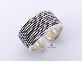 BA302 Bague Tibétaine Argent Massif Réglable