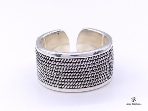 BA302 Bague Tibétaine Argent Massif Réglable