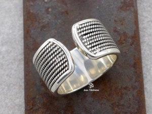 BA302 Bague Tibétaine Argent Massif Réglable