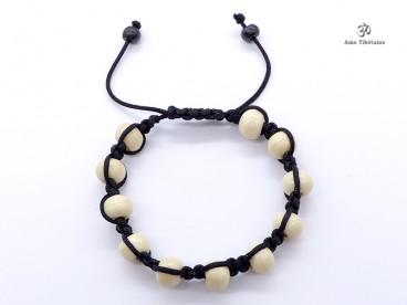 BrMala211 Bracelet Shambhala Os de Buffle
