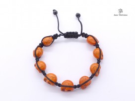 BrMala222 Bracelet Shambhala Crâne Os de Buffle