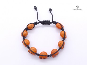 BrMala222 Bracelet Shambhala Crâne Os de Buffle