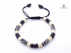 BrD213 Bracelet Tibétain Os de Buffle