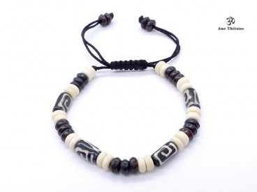 BrD213 Bracelet Tibétain Os de Buffle
