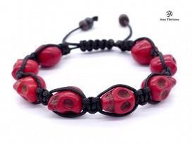 BrMala218 Bracelet Shambhala Crâne Os de Buffle
